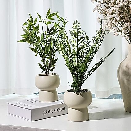 남천 미모사 미니 조화 고블렛 화분 35cm